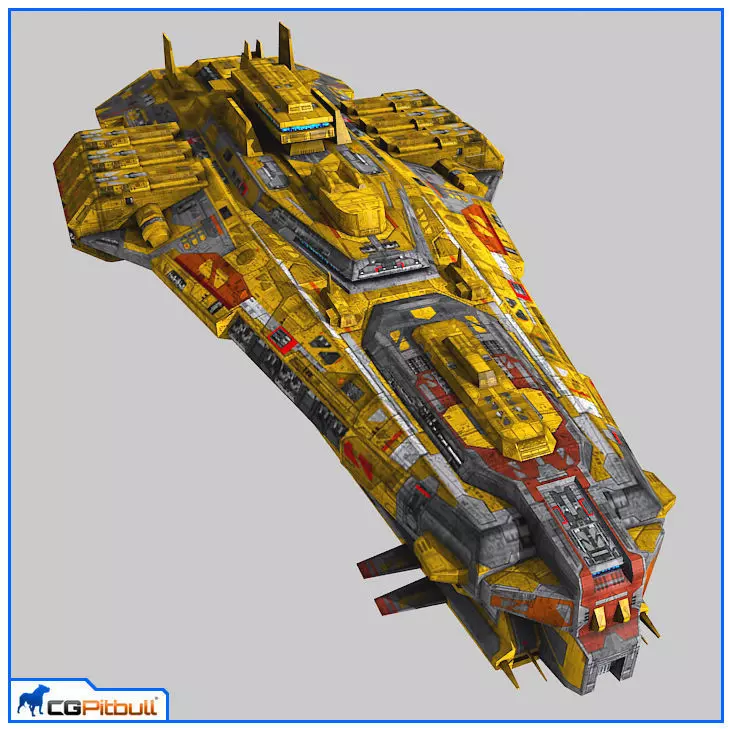LowPoly Starship Cruiser Low-poly 3D model