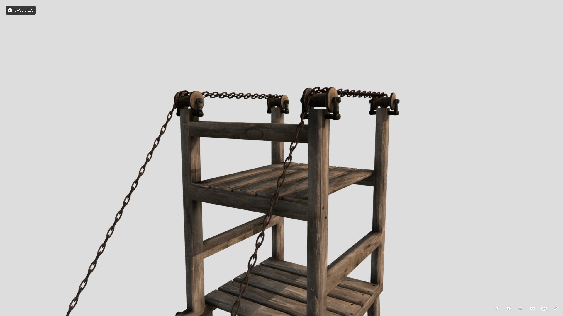 Medieval Siege Tower  Low-poly 3D model_6