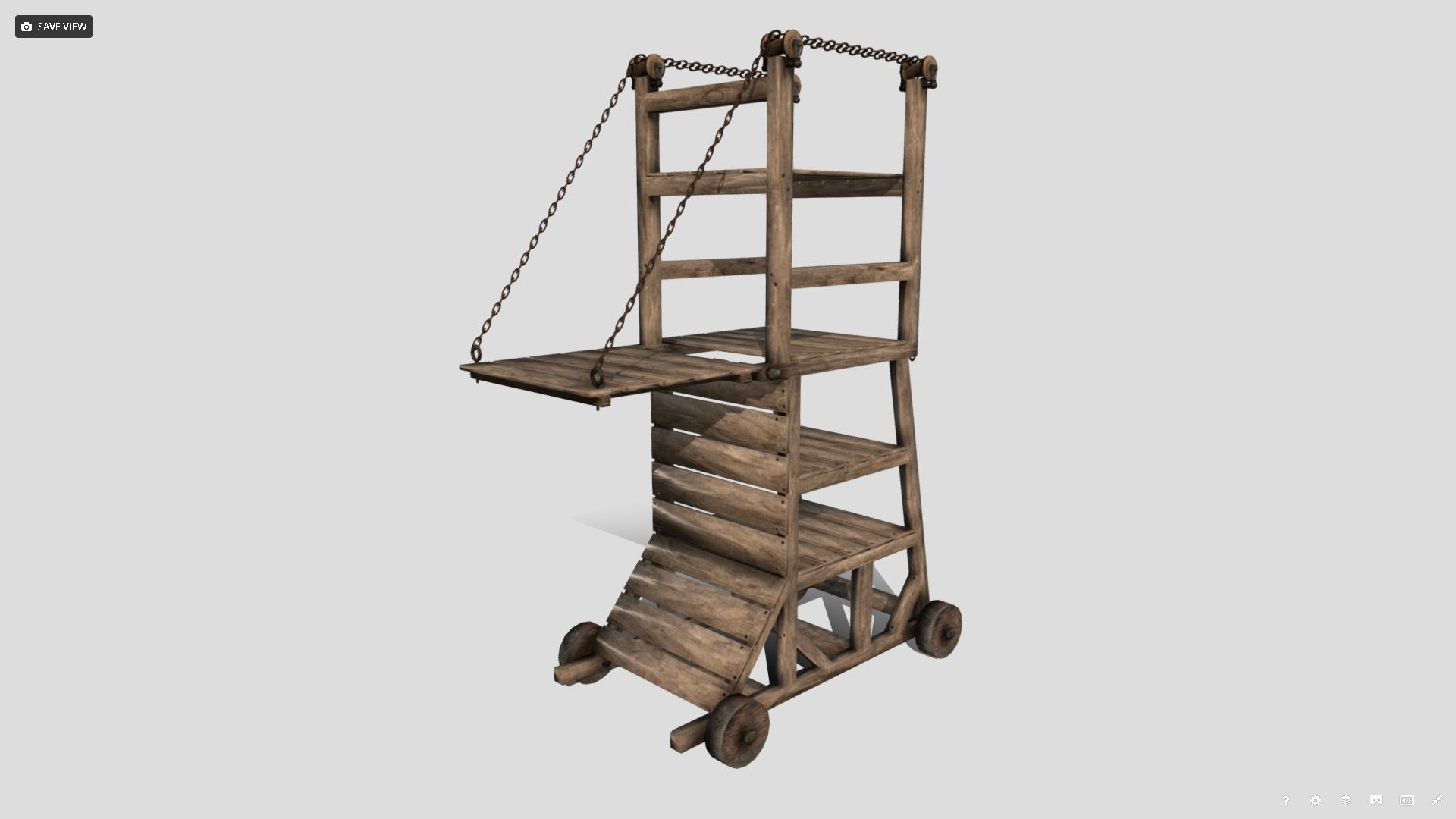 Medieval Siege Tower  Low-poly 3D model_1