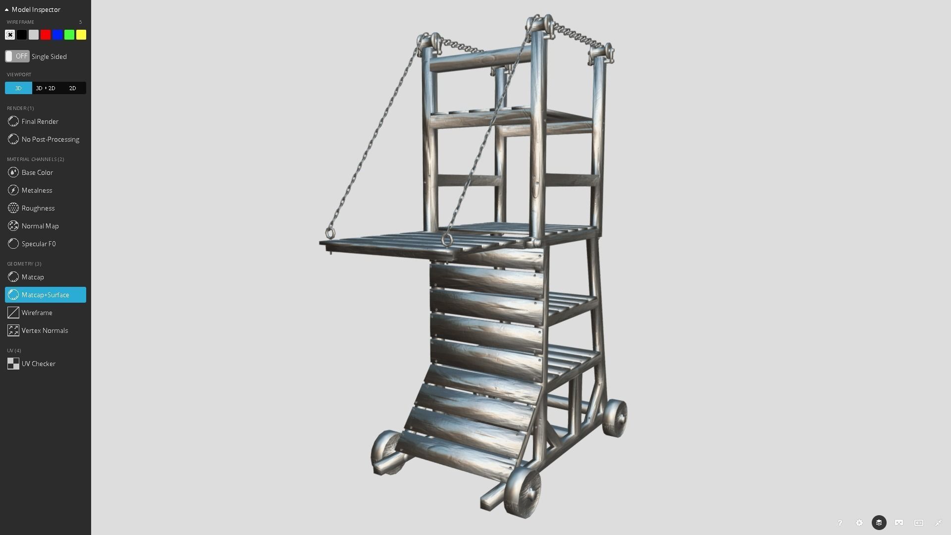 Medieval Siege Tower  Low-poly 3D model_9