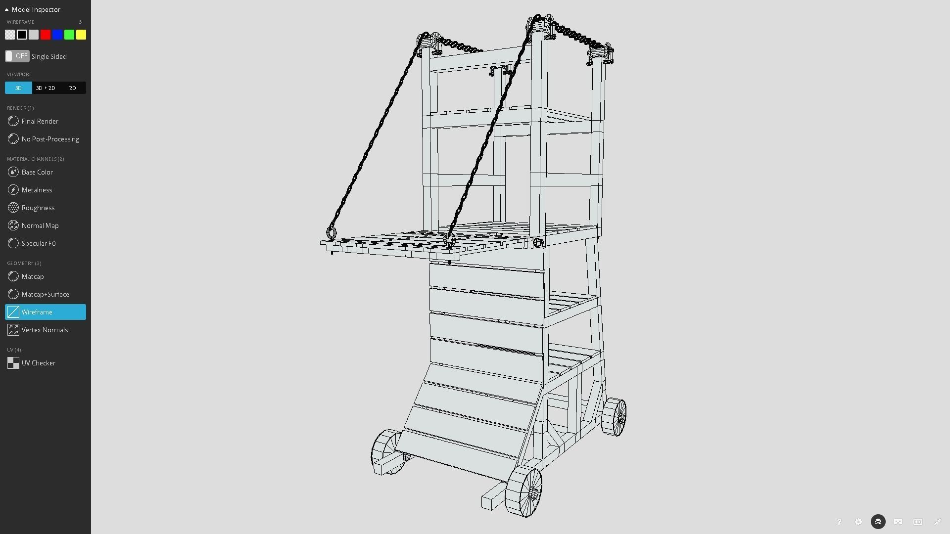 Medieval Siege Tower  Low-poly 3D model_8