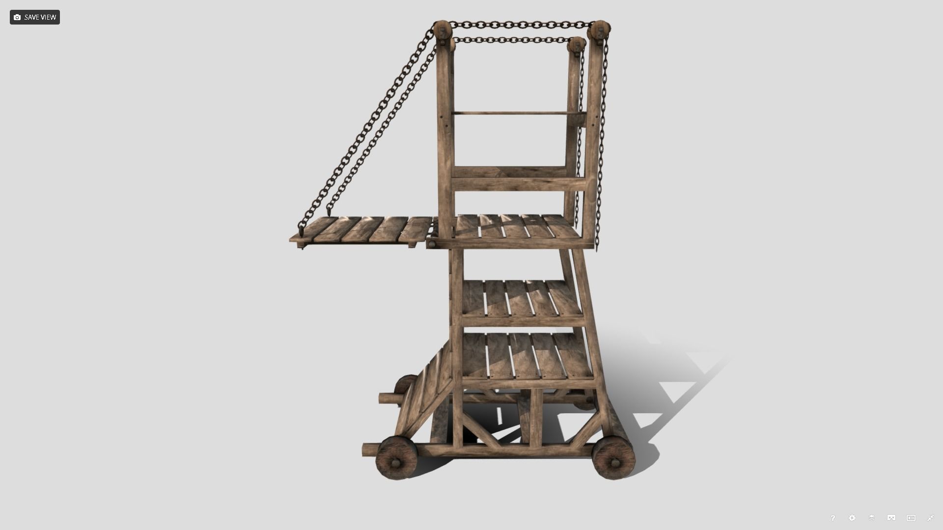 Medieval Siege Tower  Low-poly 3D model_2