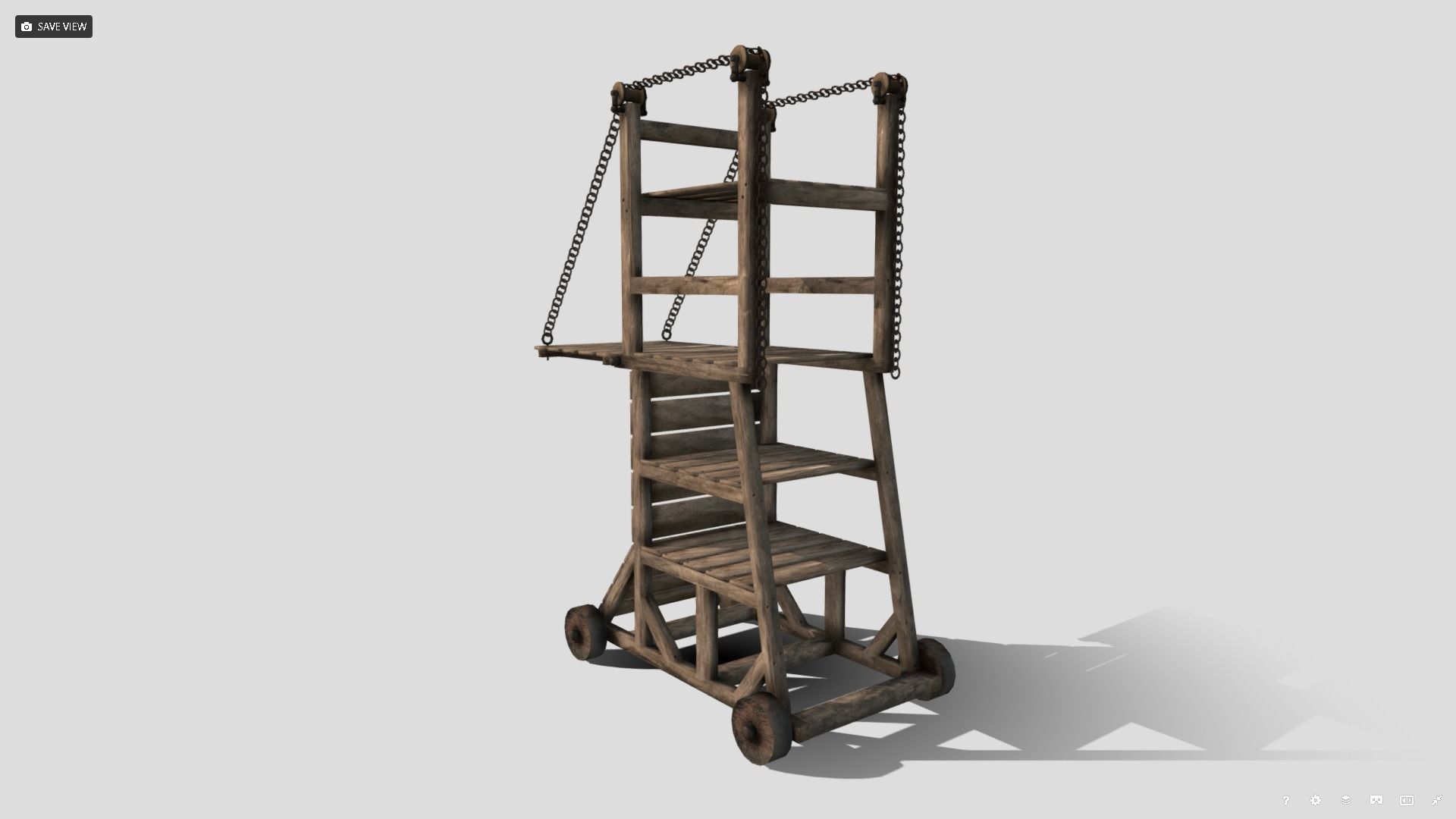 Medieval Siege Tower  Low-poly 3D model_3
