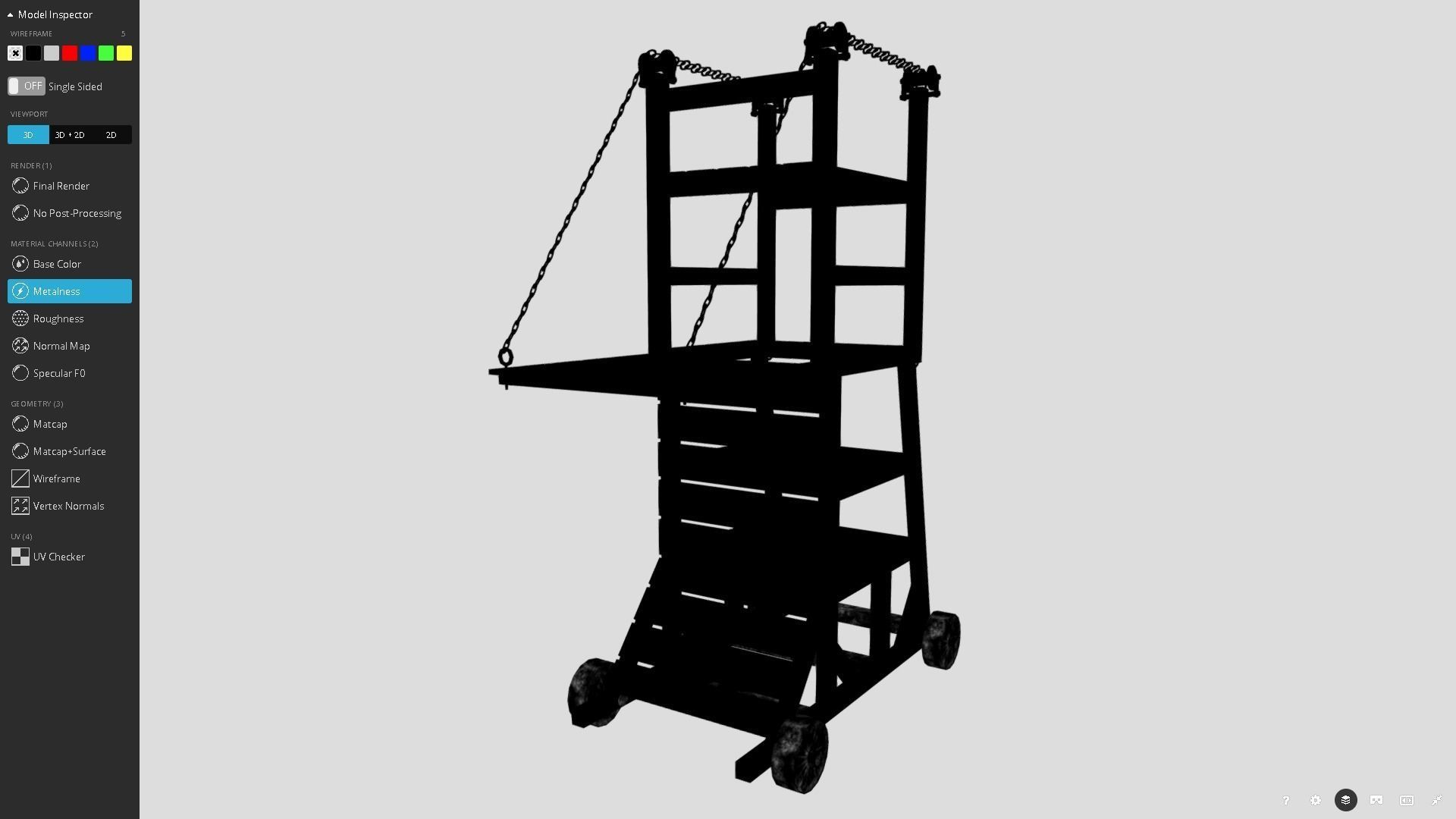 Medieval Siege Tower  Low-poly 3D model_13