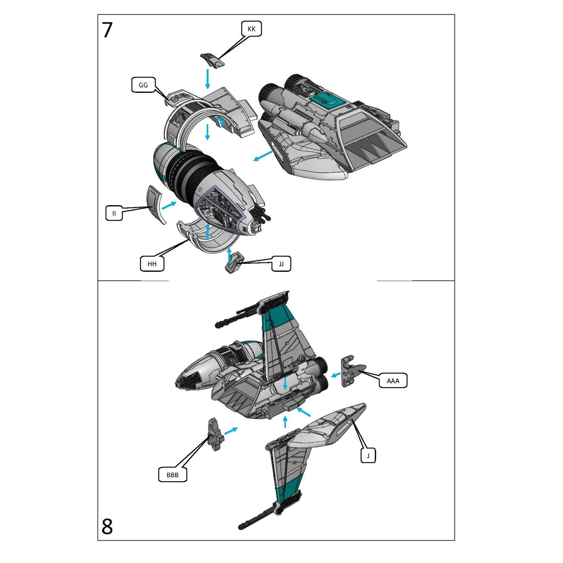 STAR WARS B-WING - DETAILED AND PRINTABLE - WITH INSTRUCTIONS 3D print model_4