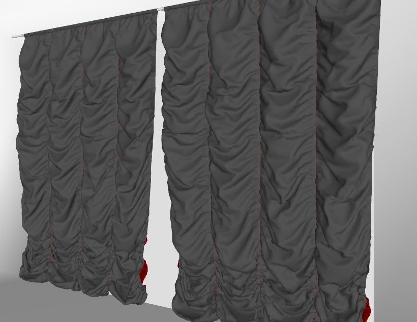 Marvelous Designer and 3DS Max Curtains01 Bigger Free 3D model_3
