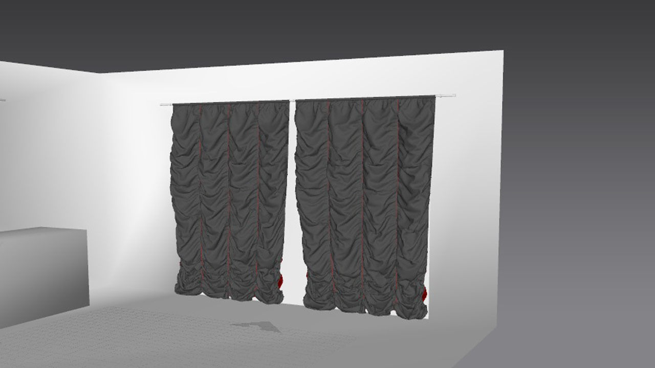 Marvelous Designer and 3DS Max Curtains01 Bigger Free 3D model_1