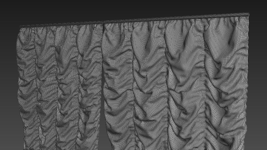 Marvelous Designer and 3DS Max Curtains01 Bigger Free 3D model_9
