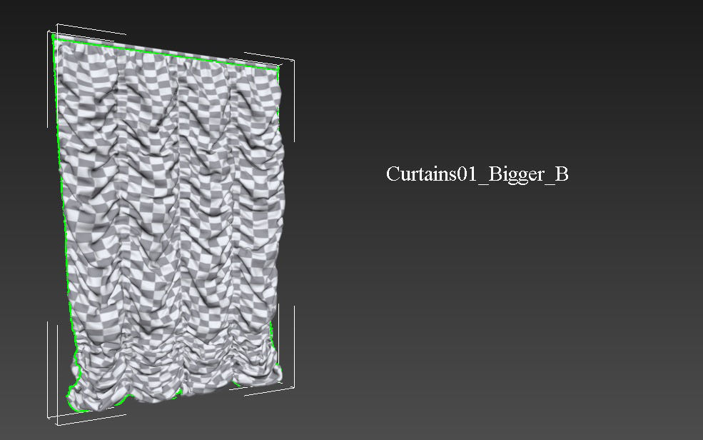 Marvelous Designer and 3DS Max Curtains01 Bigger Free 3D model_14