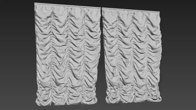 Marvelous Designer and 3DS Max Curtains01 Bigger Free 3D model