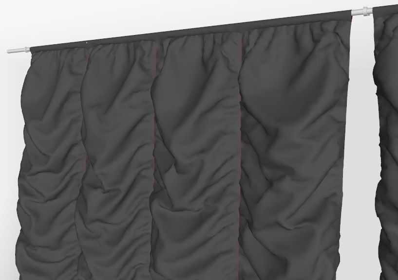 Marvelous Designer and 3DS Max Curtains01 Bigger Free 3D model_2