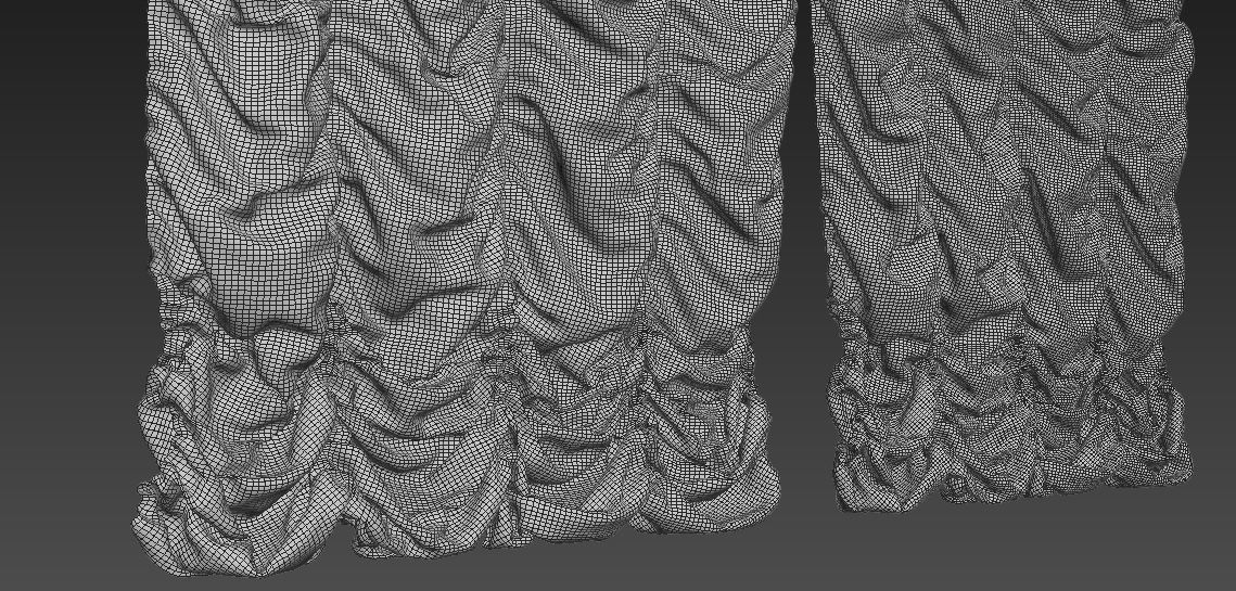 Marvelous Designer and 3DS Max Curtains01 Bigger Free 3D model_7