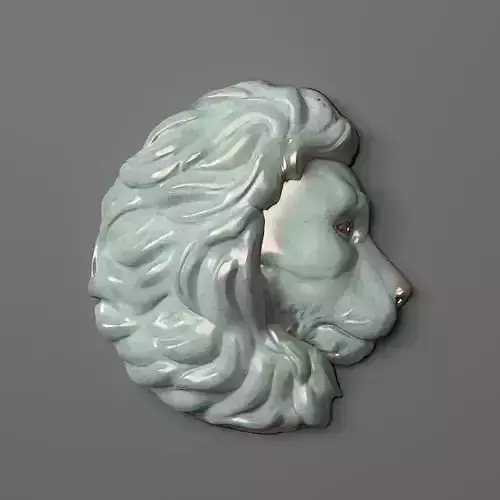 Bas-relief-02 ceramic lion head