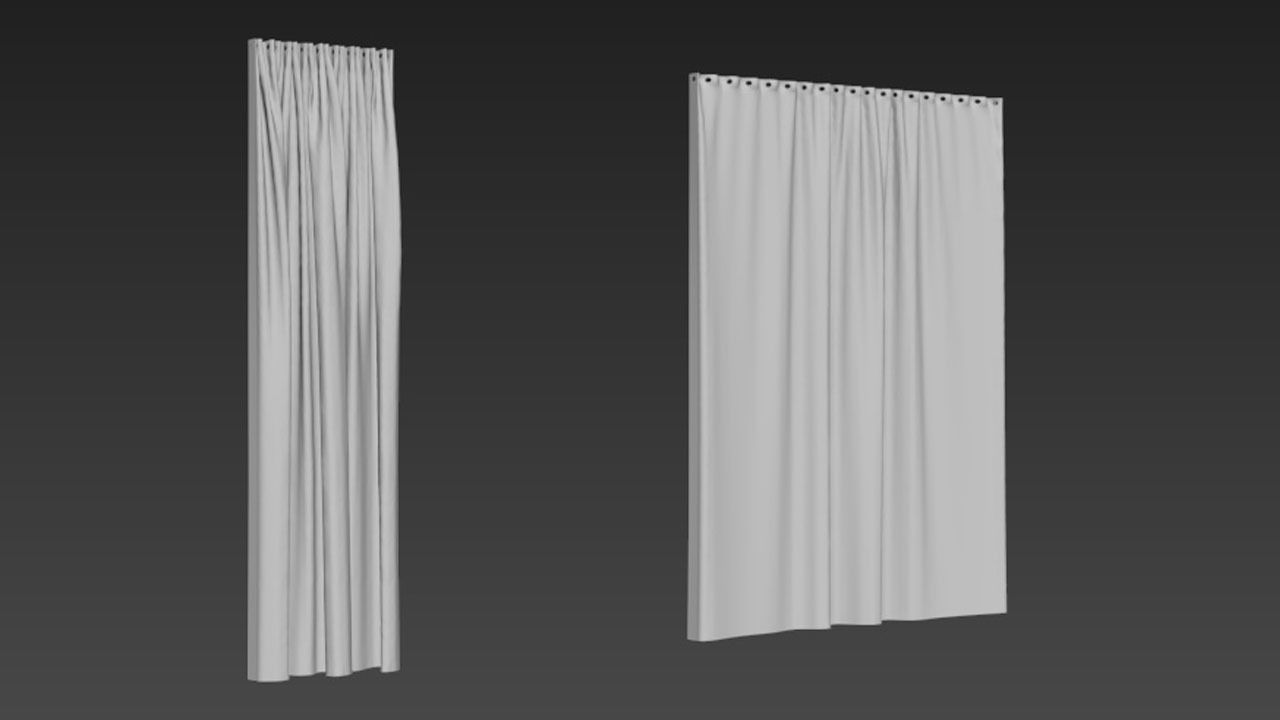 Marvelous Designer and 3DS Max Curtains03 Bigger 3D model_4