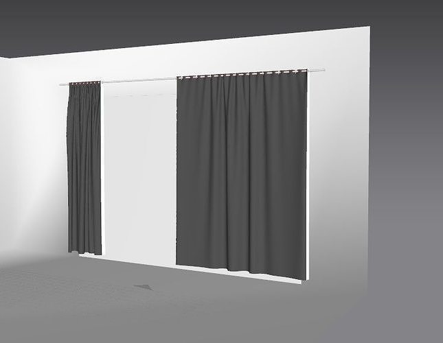 Marvelous Designer and 3DS Max Curtains03 Bigger 3D model