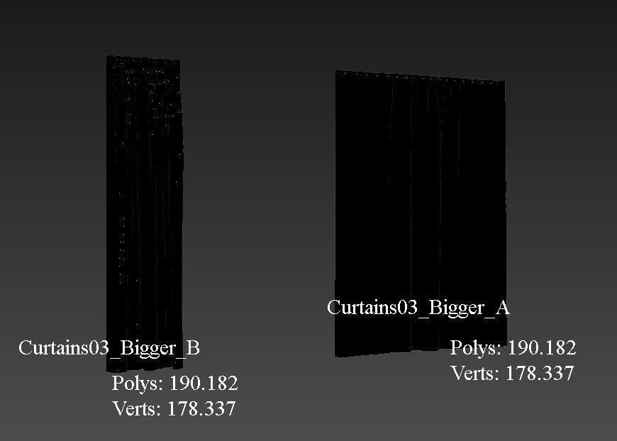 Marvelous Designer and 3DS Max Curtains03 Bigger 3D model_5