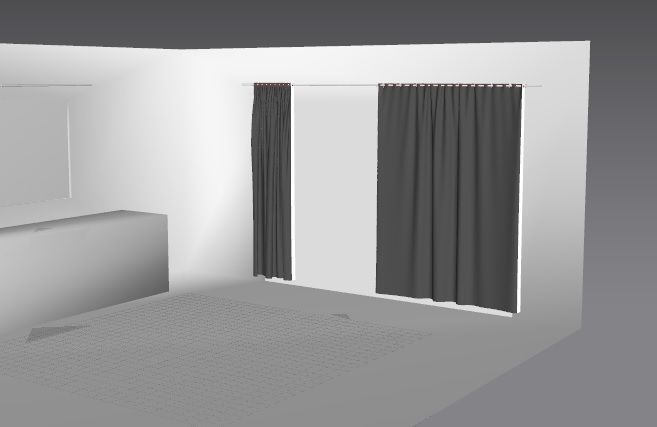 Marvelous Designer and 3DS Max Curtains03 Bigger 3D model_1