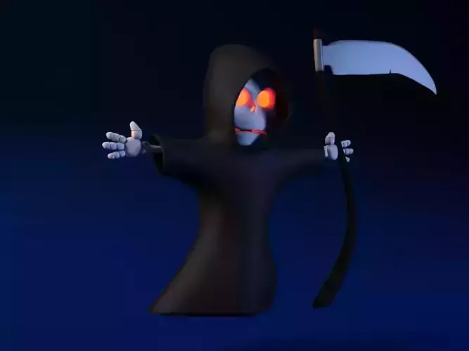 Cartoon Skeleton Death Not Rigged