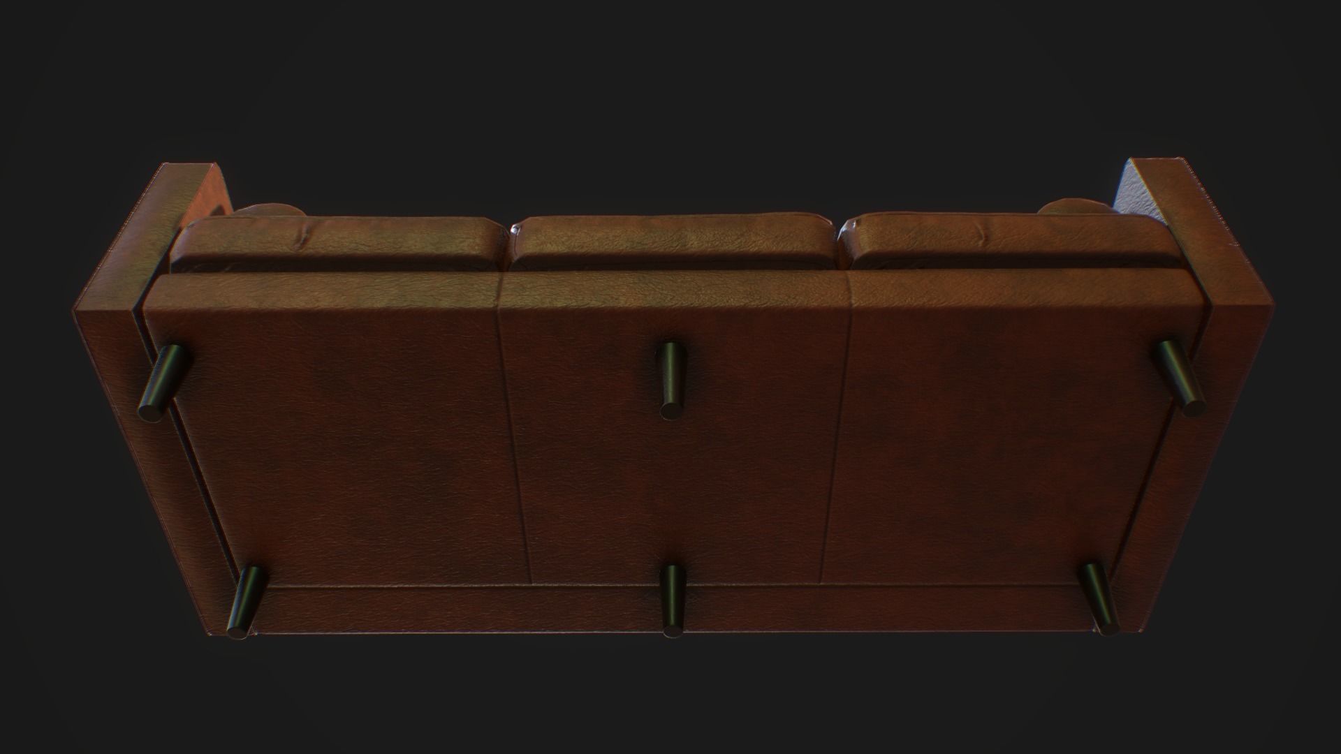 Armchair Set PBR game ready leather sofa Low-poly 3D model_19