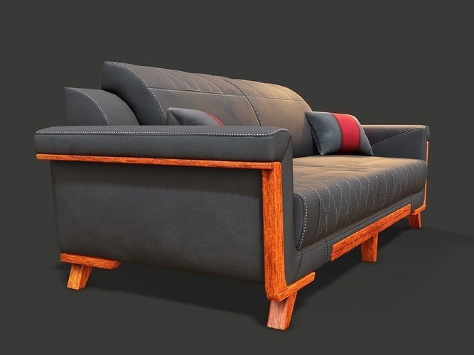 ArmChairSet4 PBR Game Ready sofa Low-poly 3D model 7