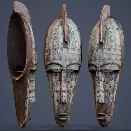 Iron Mask Low-poly 3D model