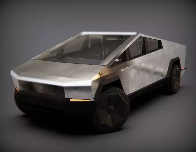 Tesla Cybertruck  Low-poly 3D model_0