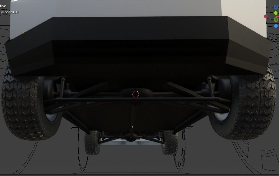 Tesla Cybertruck  Low-poly 3D model_9