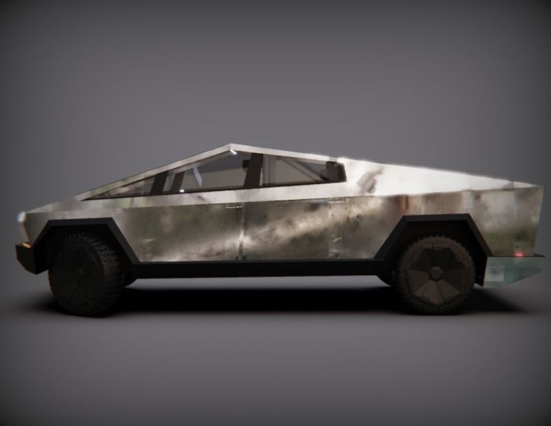 Tesla Cybertruck  Low-poly 3D model_1