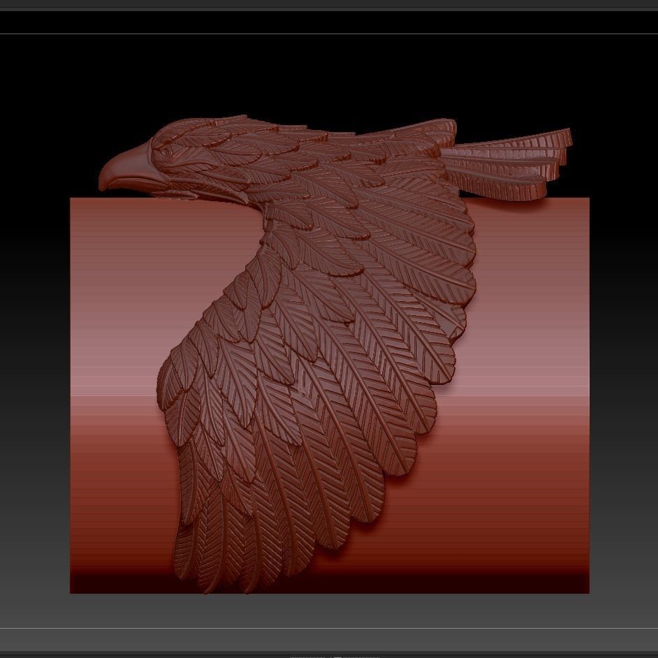 Eagle ring Low-poly 3D model_1