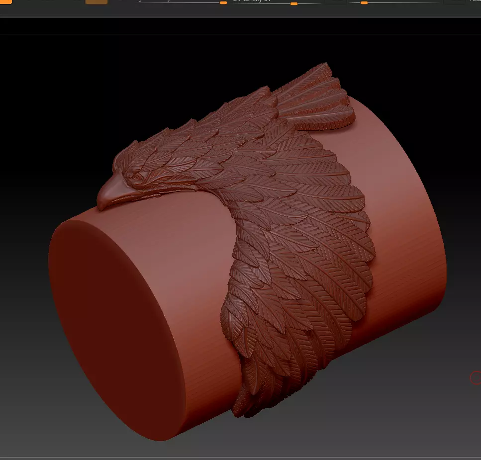 Eagle ring Low-poly 3D model_0