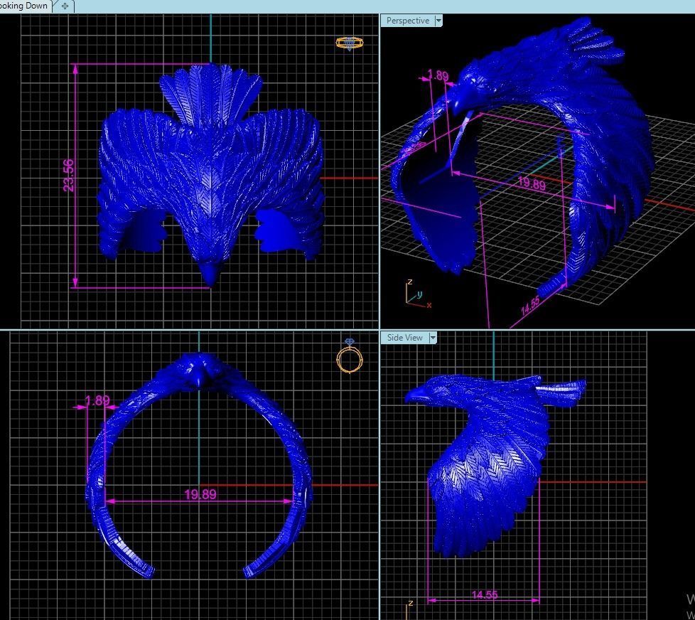 Eagle ring Low-poly 3D model_3