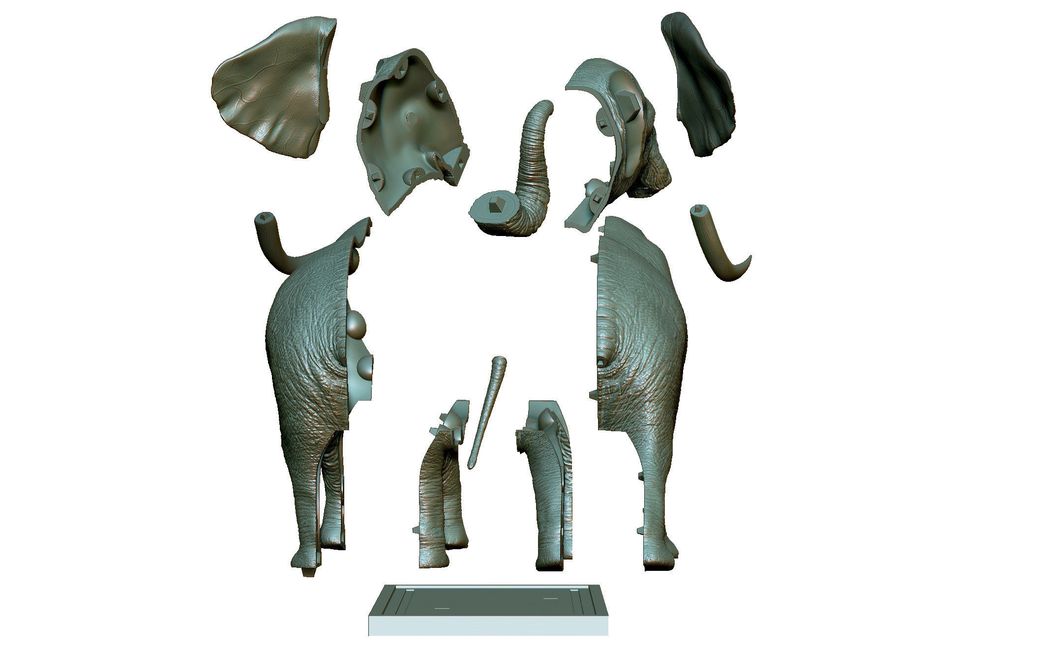 Elephant 3D Printing  3D print model_11