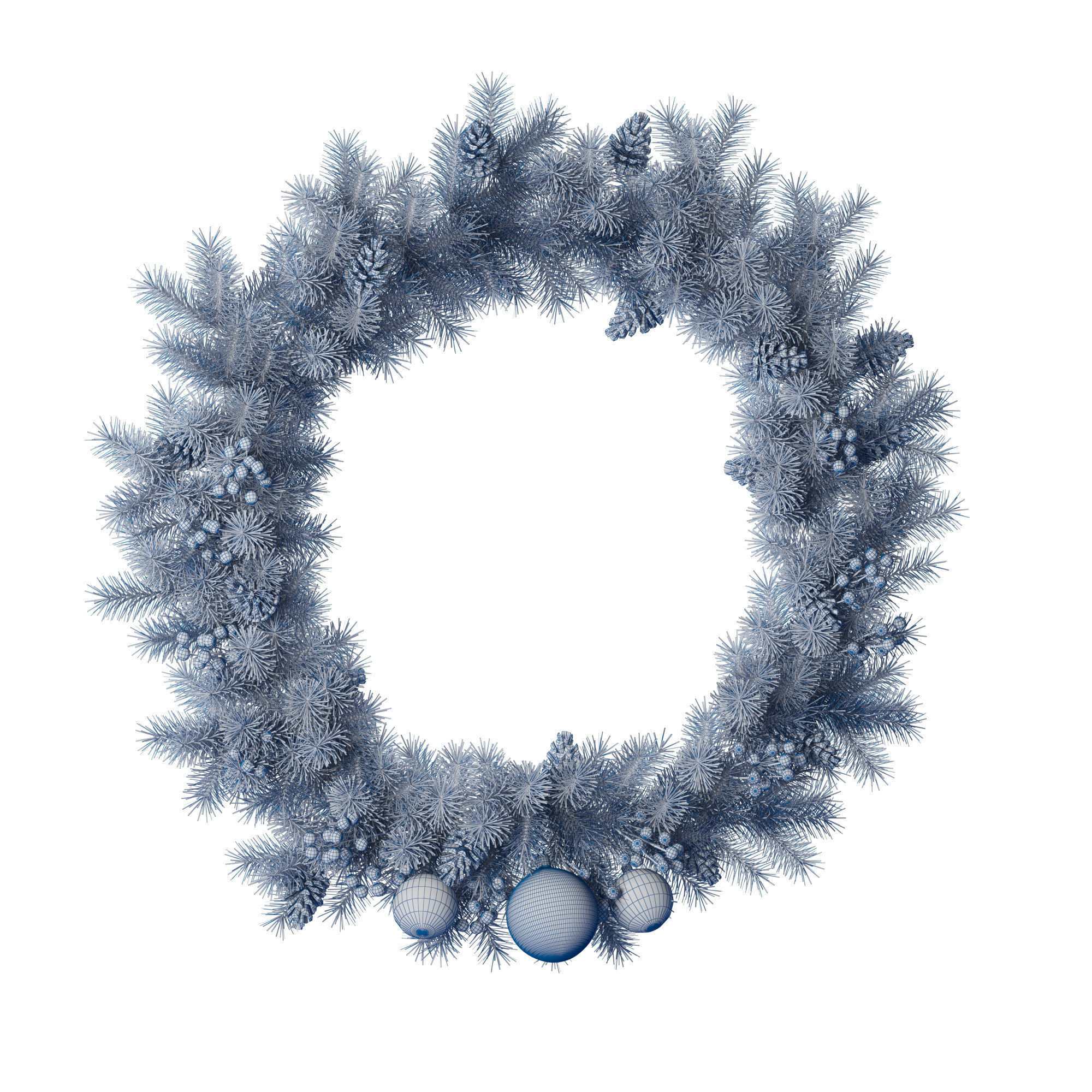 Christmas winter decoration set 3D model_3