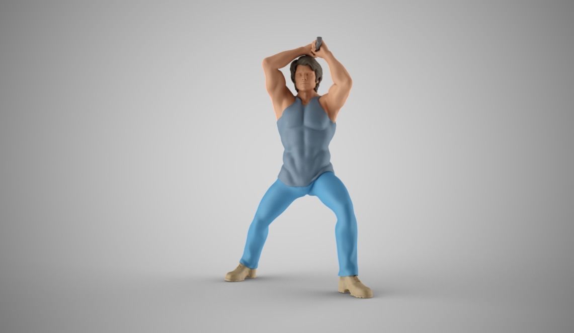 Man Chopping Wood 3D print model_5