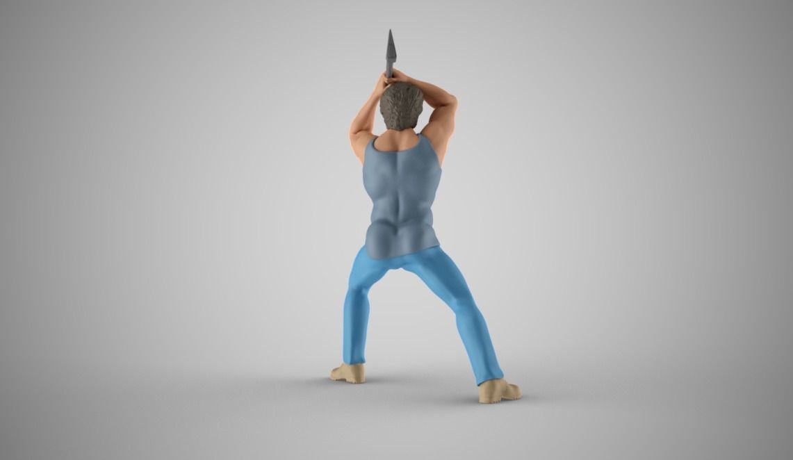 Man Chopping Wood 3D print model_9