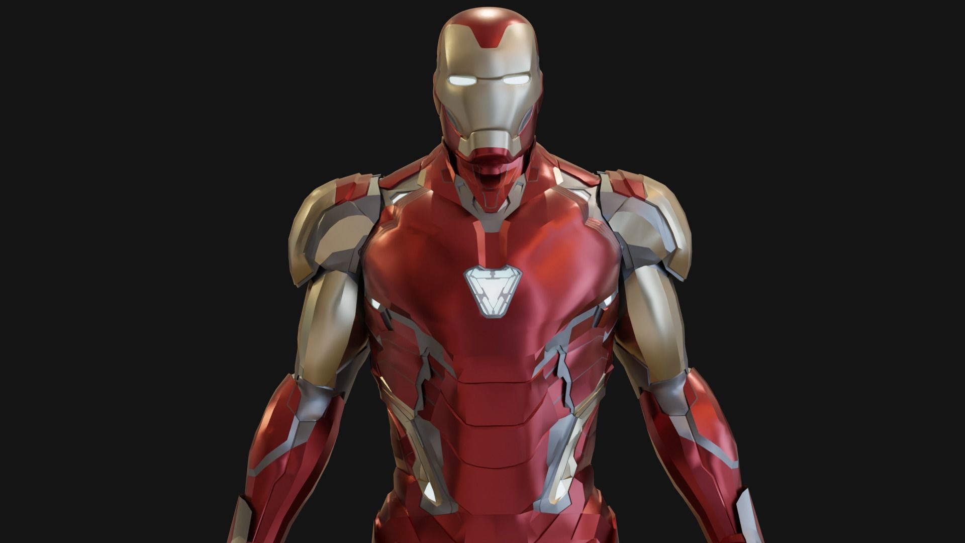 Iron man Mark 85  Low-poly 3D model_1