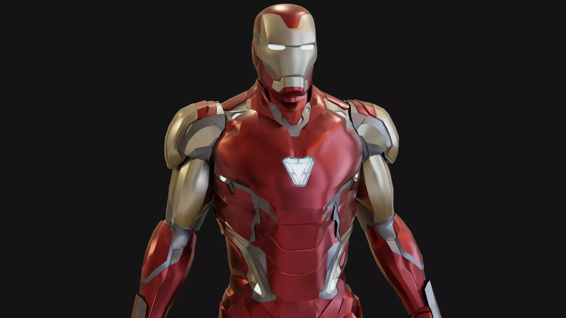 Iron man Mark 85  Low-poly 3D model_0