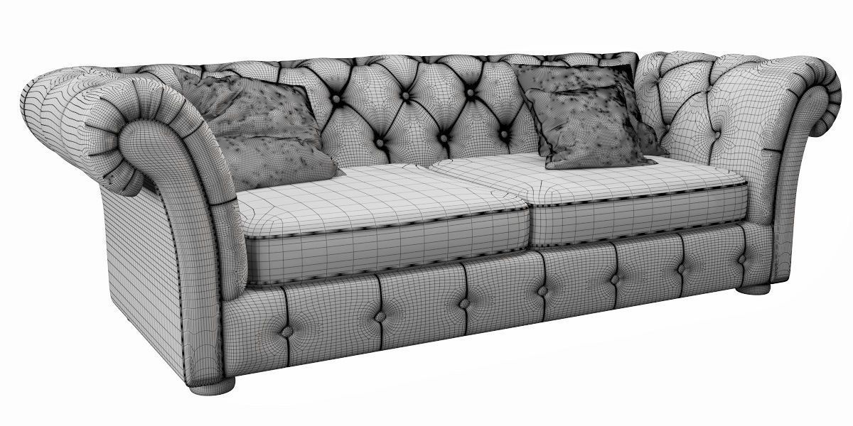 Cranbrook Chesterfield 3 Seater 3D model_10