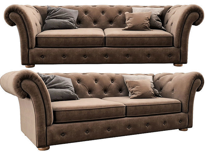 Cranbrook Chesterfield 3 Seater 3D model