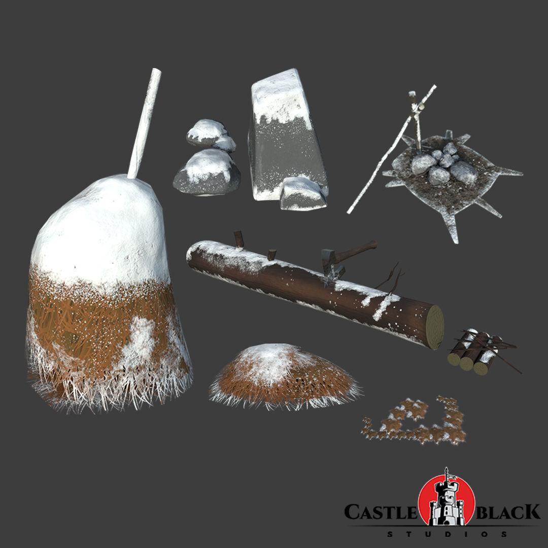 Snow Environment Assets Low-poly 3D model_3