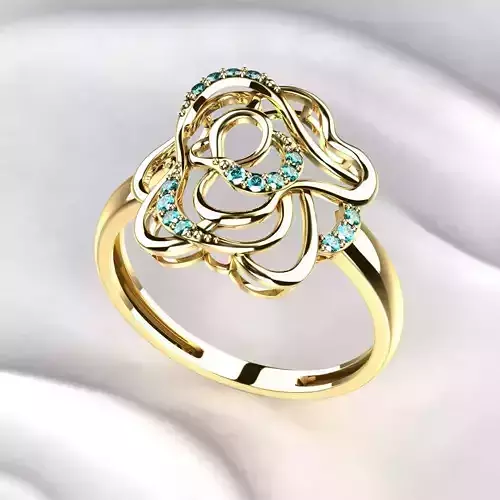 Rose Pattern Gold Ring