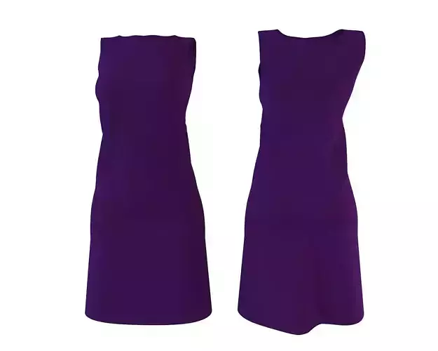 Stylish Designer Women Shift Formal Dress 3D model 3D model