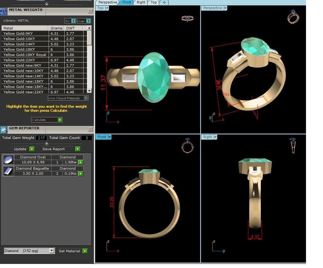 Women Ring 3dm render detail 3D print model_4