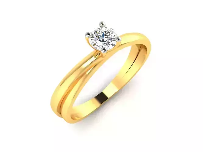 Women Solitaire Ring 3dm render detail