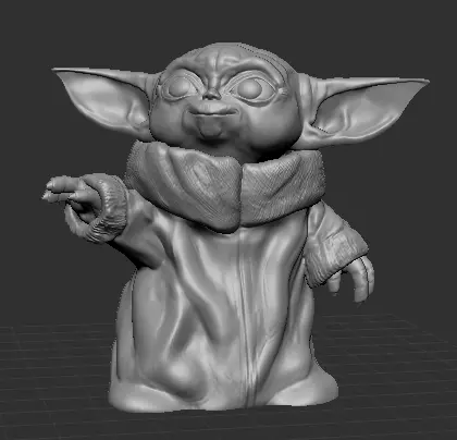 Baby Yoda Smiling Free 3D print model