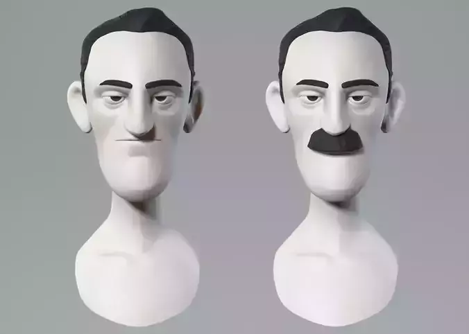 Cartoon male character base mesh