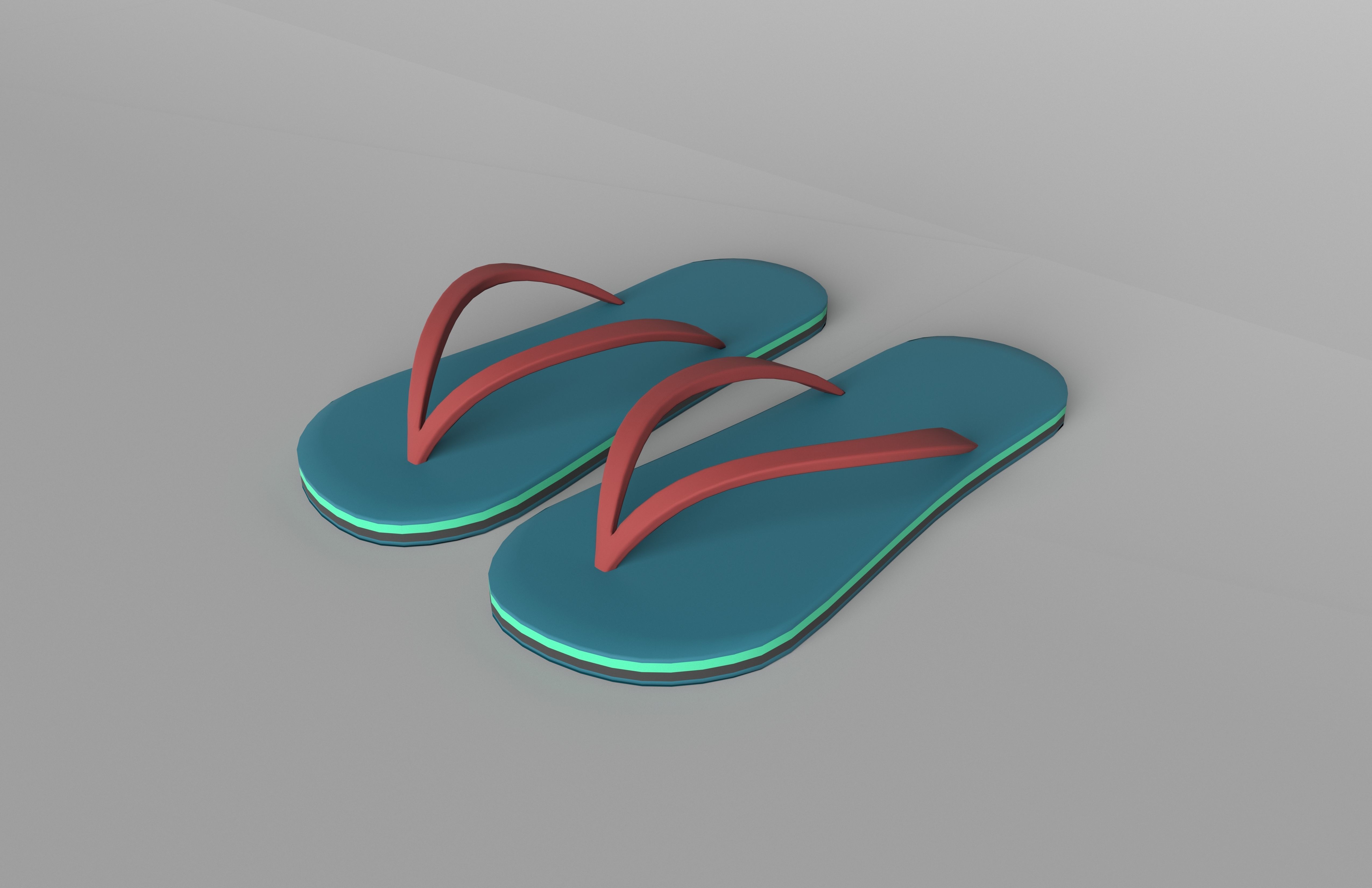 Flip Flops v3 001 Low-poly 3D model_3