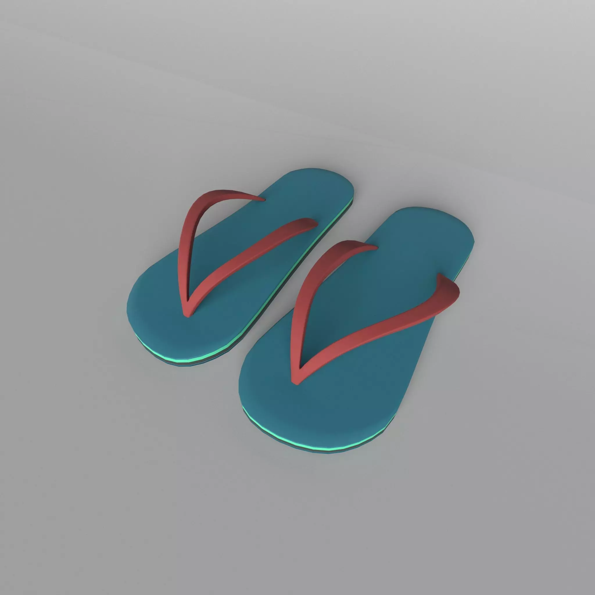 Flip Flops v3 001 Low-poly 3D model_0