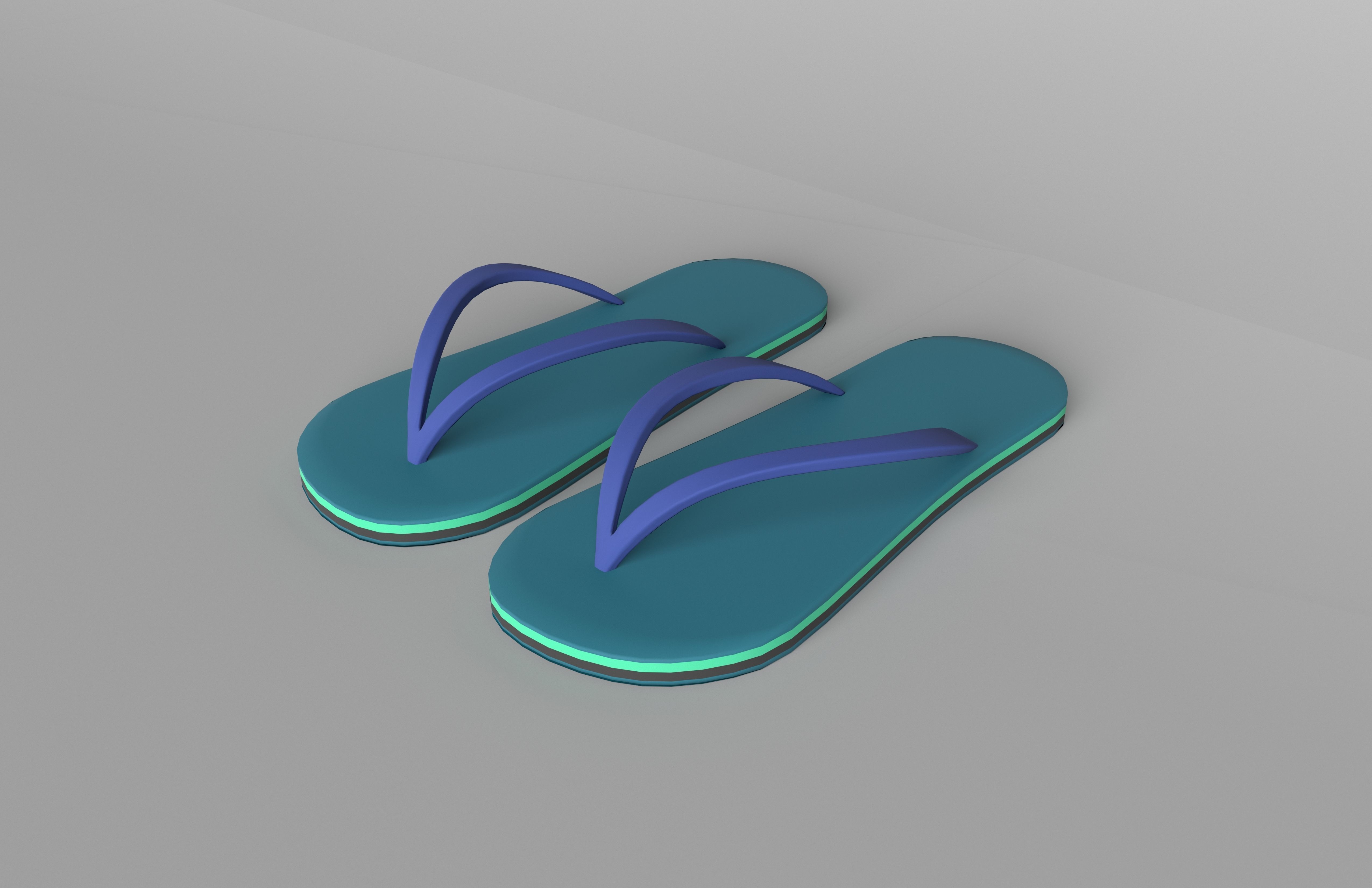 Flip Flops v3 002 Low-poly 3D model_3