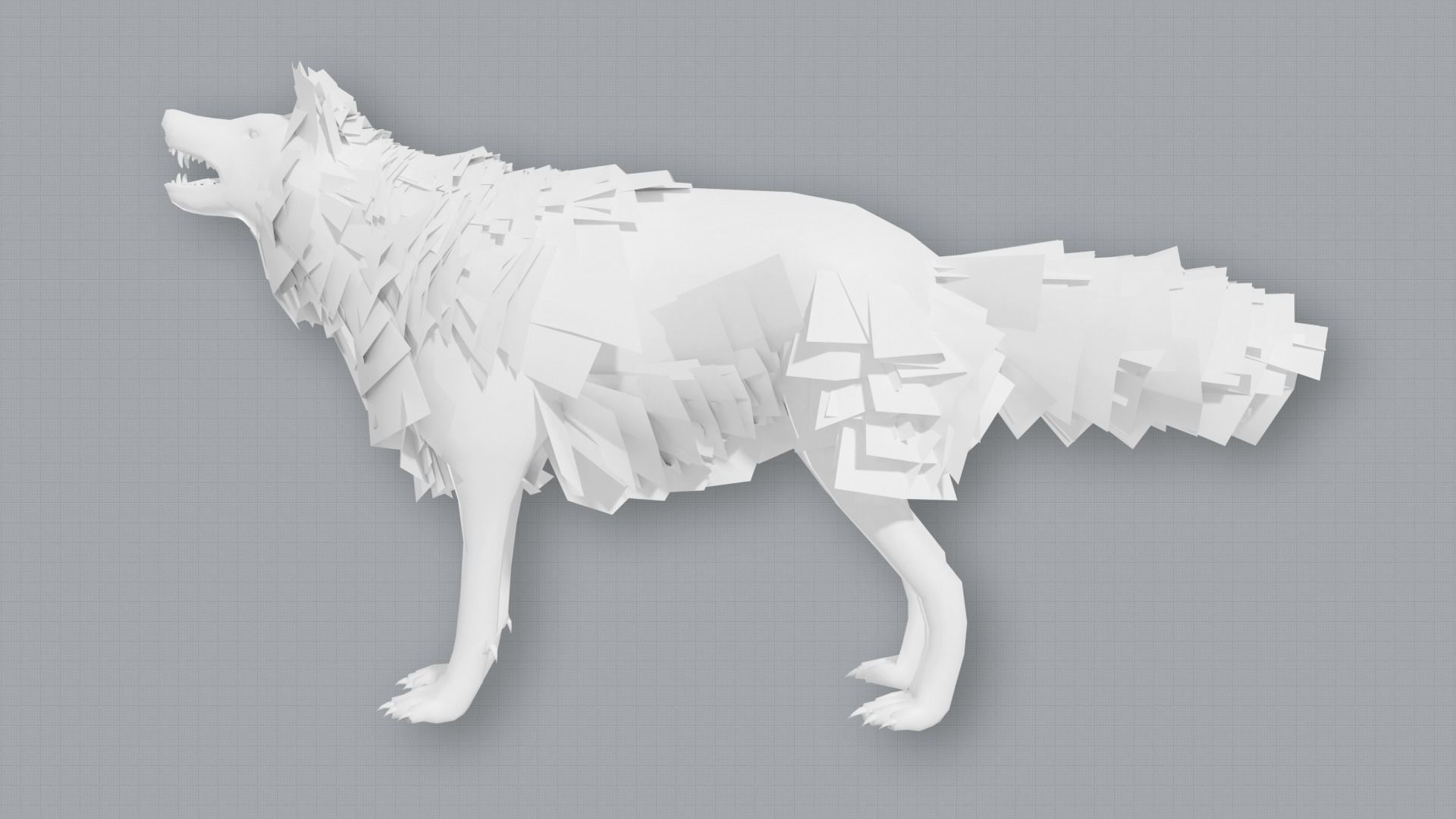 Brown Wolf Animated game ready with fur Low-poly 3D model_15